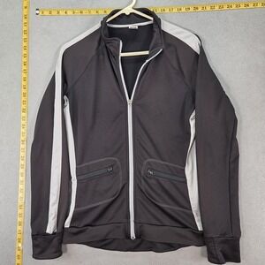 Alo Jacket Mens Medium Black CoolFit Track Full Zip Cycling Running Pockets